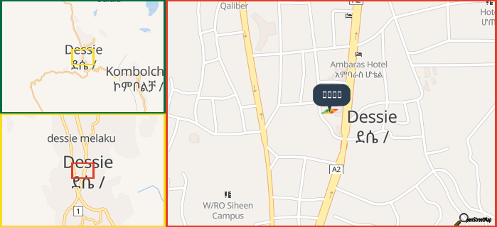 Map showing the address of 르울호텔 in three different zoom levels.