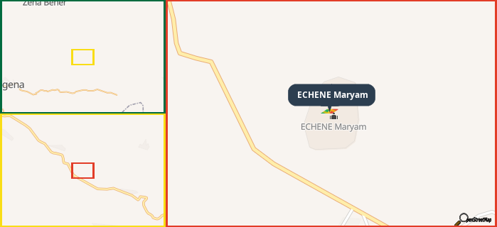 Map showing the address of ECHENE Maryam in three different zoom levels.