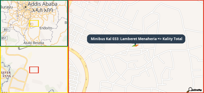 Map showing the address of Minibus Kal 033: Lamberet Menaheria => Kality Total in three different zoom levels.