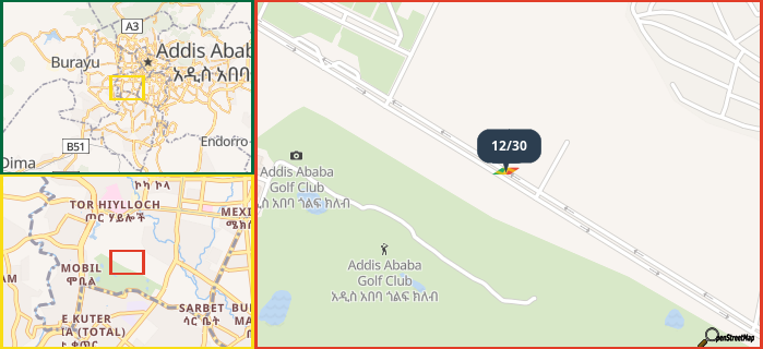 Map showing the address of 12/30 in three different zoom levels.